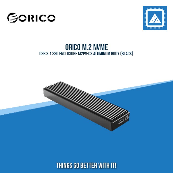 ORICO M.2 NVME USB 3.1 SSD ENCLOSURE M2PV-C3 ALUMINUM BODY (BLACK) ORICO M.2 NVME USB 3.1 SSD ENCLOSURE M2PV-C3 ALUMINUM BODY (BLACK)